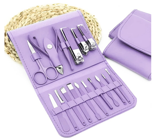 Manicure Set Nail Clipper Kit - 16 Pieces Stainless Steel Manicure Kit - Nail Care Tools for Hand & Feet