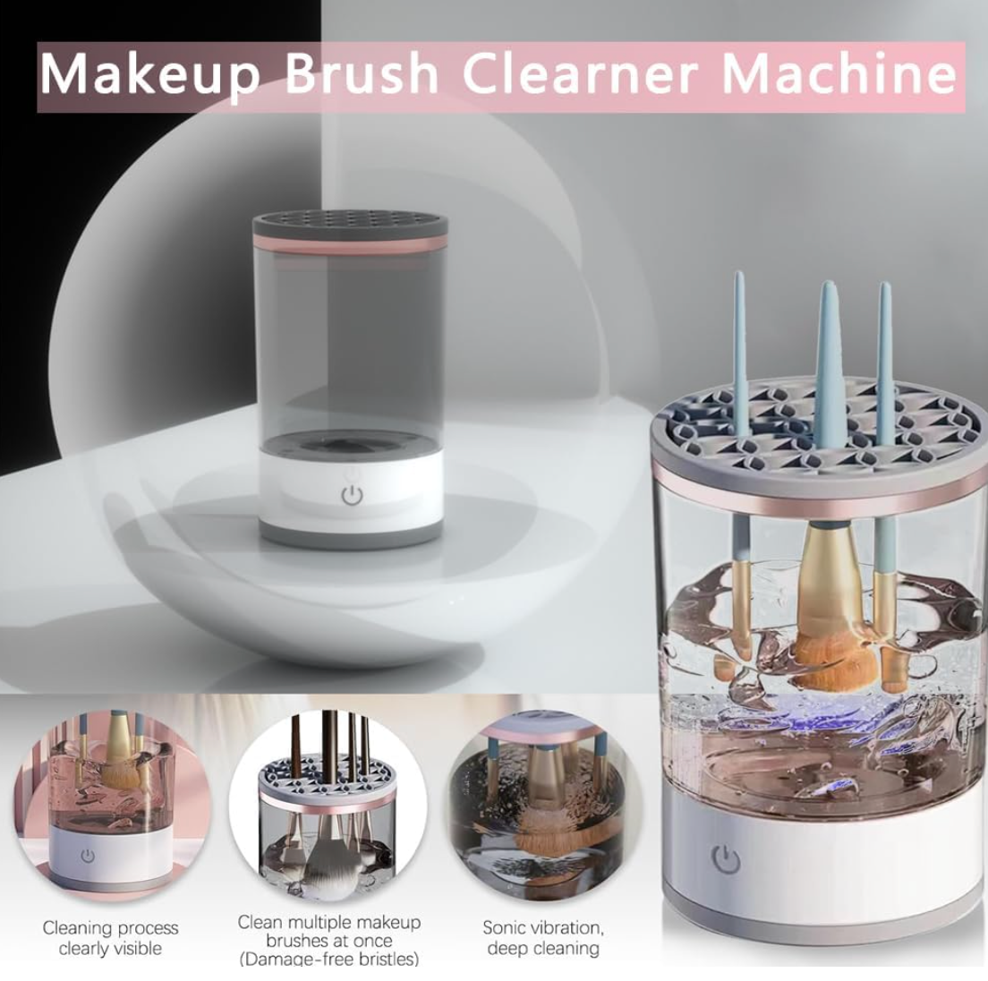 Electric Makeup Brush Cleaner for All Size Beauty Makeup Brushes