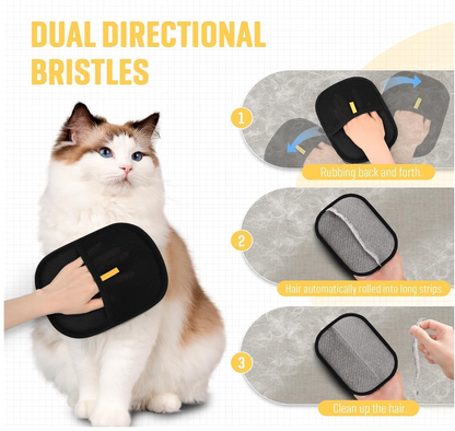 Pet Hair Removal Grooming Gloves (2-Pack) – Reusable Five-Finger Deshedding Gloves for Cats & Dogs