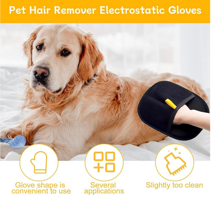 Pet Hair Removal Grooming Gloves (2-Pack) – Reusable Five-Finger Deshedding Gloves for Cats & Dogs