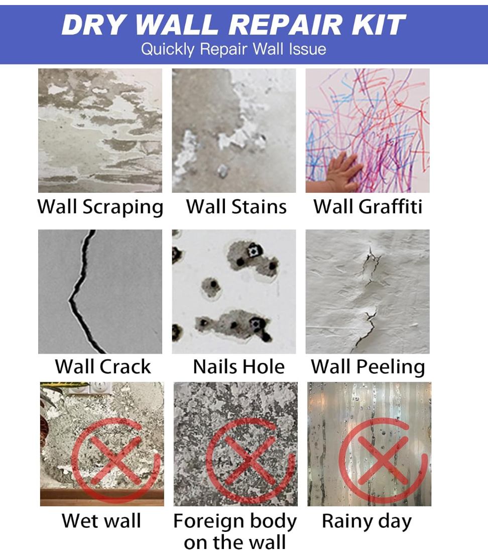 WallRevive Pro Wall Repair Kit | 2-Pack Wall Repair Paste for Cracks, Nail Holes & Surface Repairs