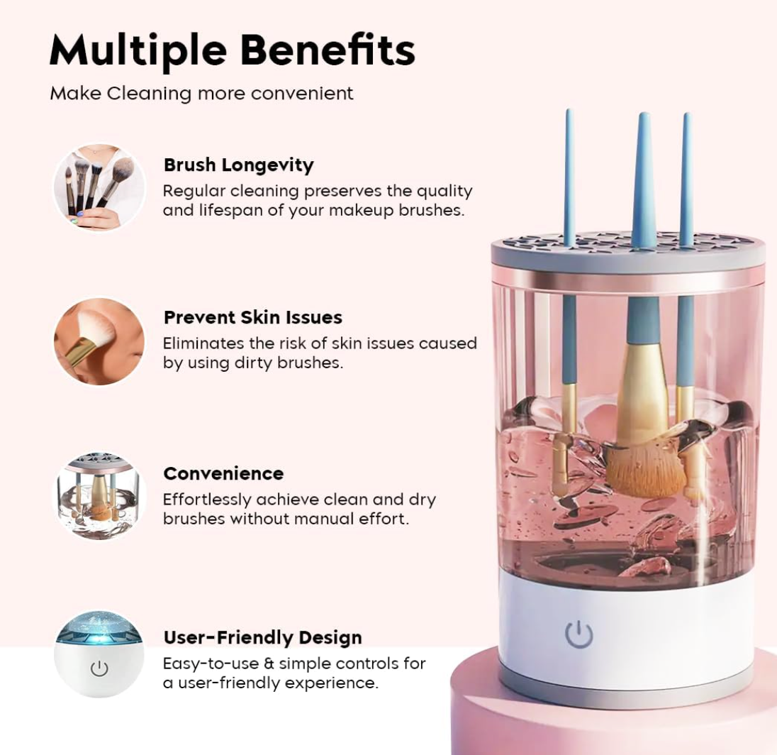 Electric Makeup Brush Cleaner for All Size Beauty Makeup Brushes
