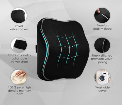 DriveEase 3-in-1 Memory Foam Car Neck Pillow | Adjustable Head & Neck Support Cushion for Cars, SUVs & Long Drives (Black)