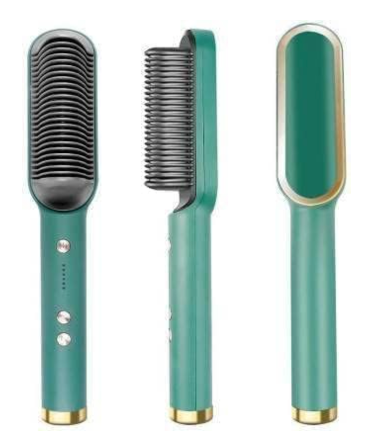 SilkStyle Pro 3-in-1 Hair Straightening Brush | Ceramic Straightener Comb with LCD Temperature Display for Women
