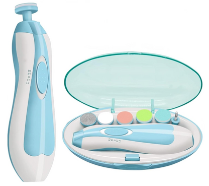 TinyTrim Electric Baby Nail Care Kit | 6-in-1 Baby Nail Trimmer with LED Light & Gentle Filing Heads for Newborns, Babies & Kids