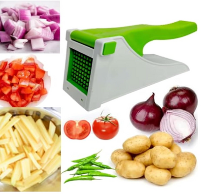 SliceMaster Multi-Purpose Vegetable & French Fry Cutter | Stainless Steel Blade Kitchen Chopper for Potatoes, Onions, Carrots & More