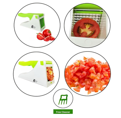 SliceMaster Multi-Purpose Vegetable & French Fry Cutter | Stainless Steel Blade Kitchen Chopper for Potatoes, Onions, Carrots & More