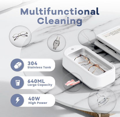 PureSonic Pro Ultrasonic Cleaning Machine | Portable Deep Cleaning Device for Jewellery, Glasses, Watches, Dentures & Everyday Accessories