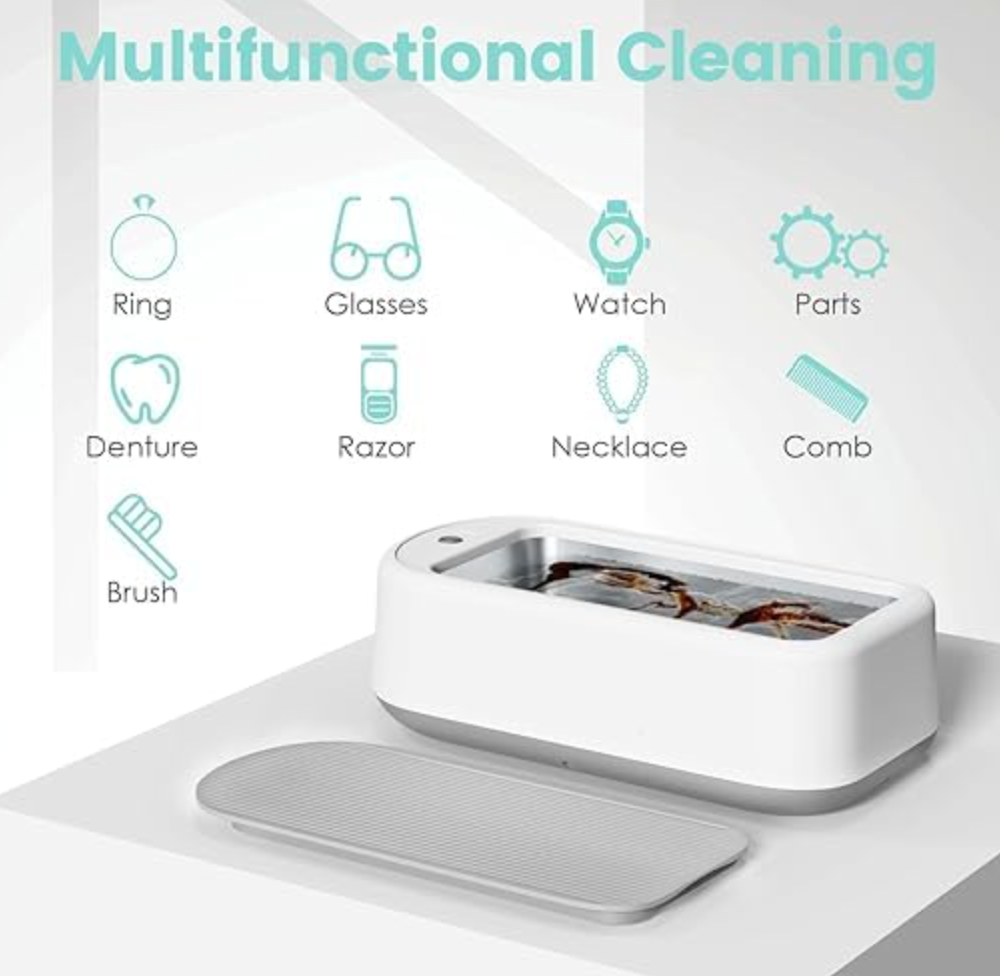 PureSonic Pro Ultrasonic Cleaning Machine | Portable Deep Cleaning Device for Jewellery, Glasses, Watches, Dentures & Everyday Accessories