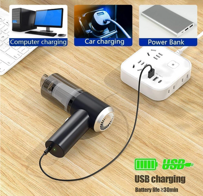TurboVac Pro 3-in-1 Cordless Handheld Vacuum Cleaner | USB Rechargeable Vacuum, Blower & Air Duster for Car, Home & Office