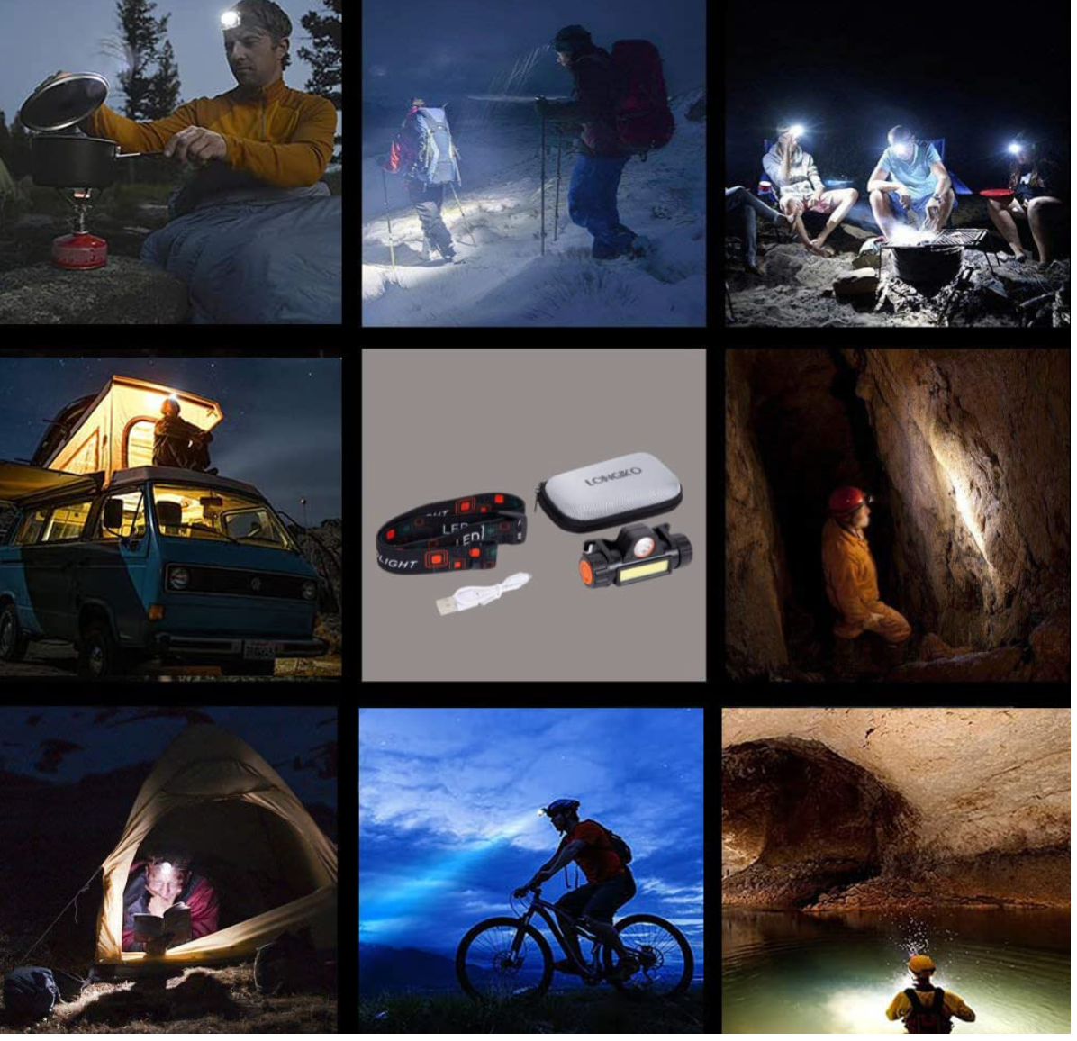 LumiBeam Pro Rechargeable LED Headlamp | USB Rechargeable Headlight for Running, Camping, Hiking & Cycling