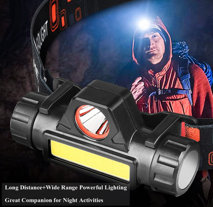 LumiBeam Pro Rechargeable LED Headlamp | USB Rechargeable Headlight for Running, Camping, Hiking & Cycling