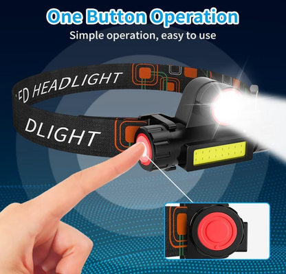 LumiBeam Pro Rechargeable LED Headlamp | USB Rechargeable Headlight for Running, Camping, Hiking & Cycling