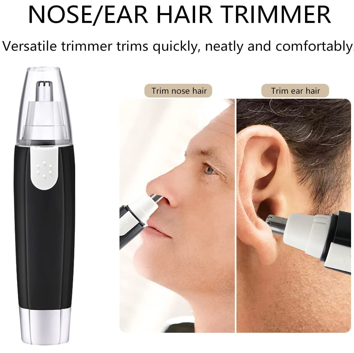 Electric Nose & Ear Hair Trimmer | Painless USB Rechargeable Grooming Tool for Men & Women
