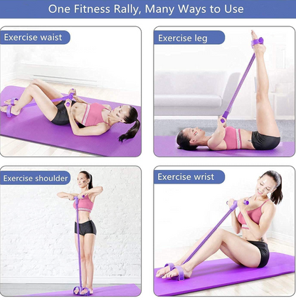 PowerBand Pro 8-Tube Multifunction Pedal Resistance Band Trainer | Full Body Home Gym for Strength, Toning & Stretching