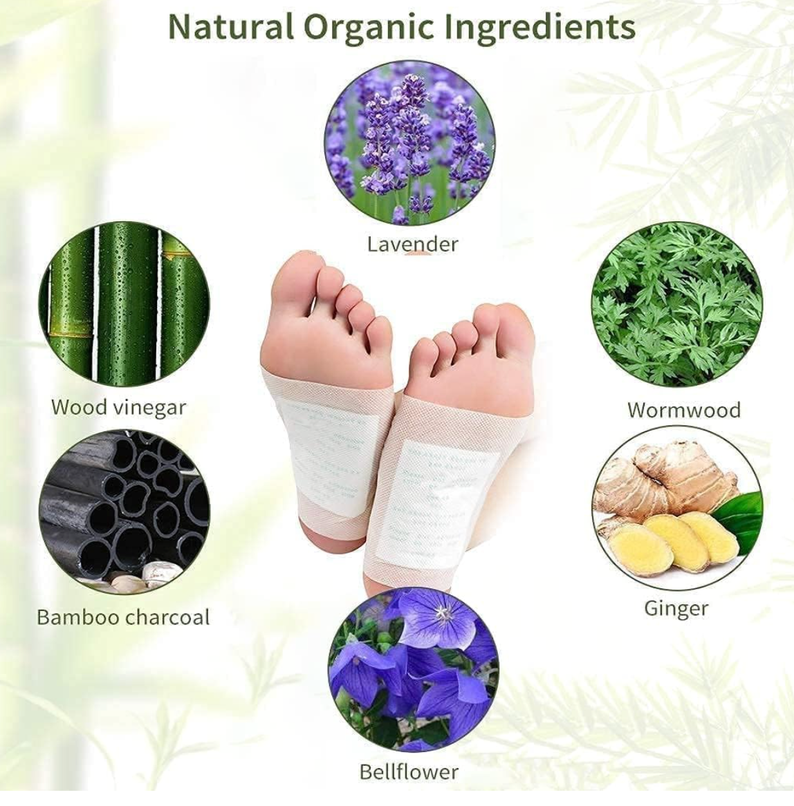 PureStep Detox Foot Patches | Natural Bamboo Vinegar Foot Pads for Deep Cleansing, Relaxation & Better Sleep