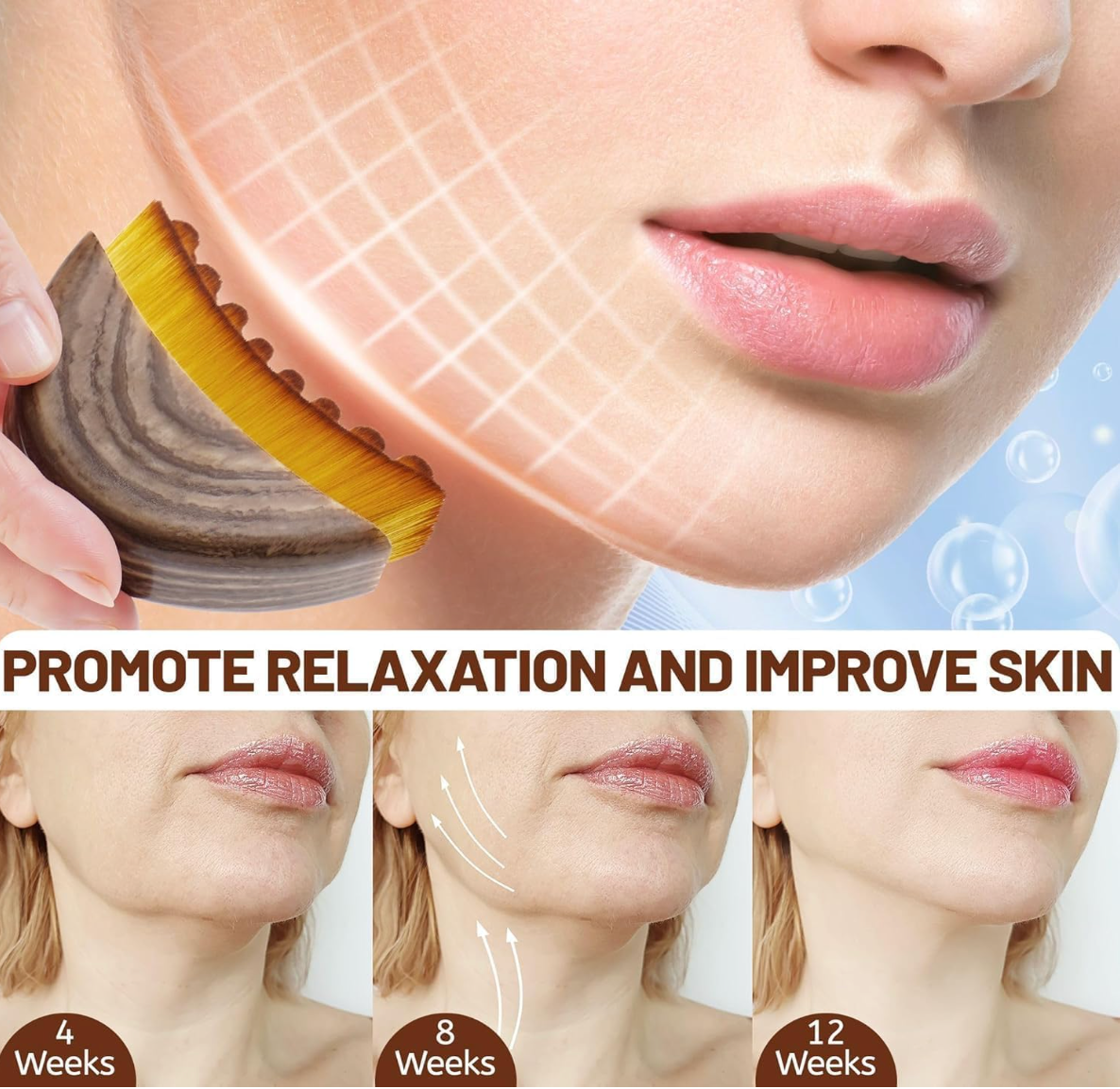 GlowFlow Lymphatic Drainage Brush | Natural Body Dry Brush for Detox, Cellulite Reduction & Skin Rejuvenation