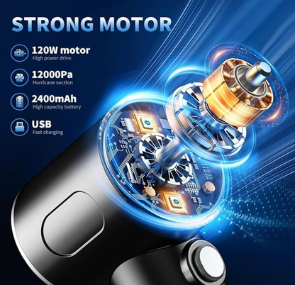 TurboVac Pro 3-in-1 Cordless Handheld Vacuum Cleaner | USB Rechargeable Vacuum, Blower & Air Duster for Car, Home & Office