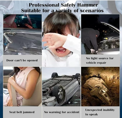 HammerLight Pro 5-in-1 Emergency Torch | Power Bank, Zoomable LED Flashlight, Car Hammer, Lantern & Work Light