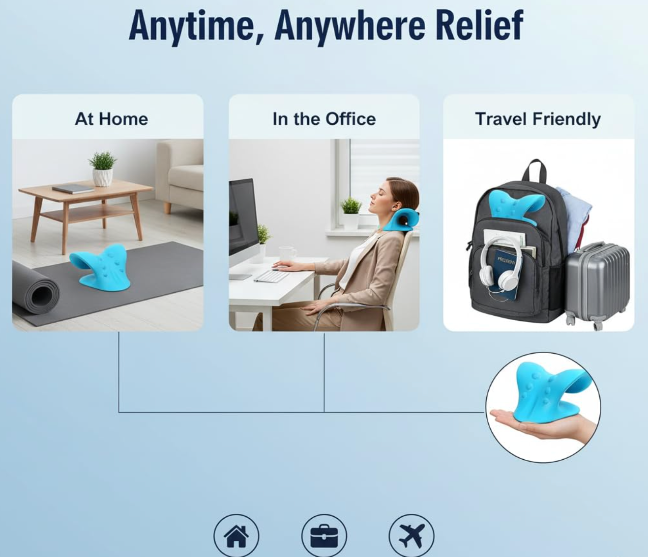 SpineEase Neck & Shoulder Relaxer | Cervical Spine Alignment Pillow for Neck Pain Relief
