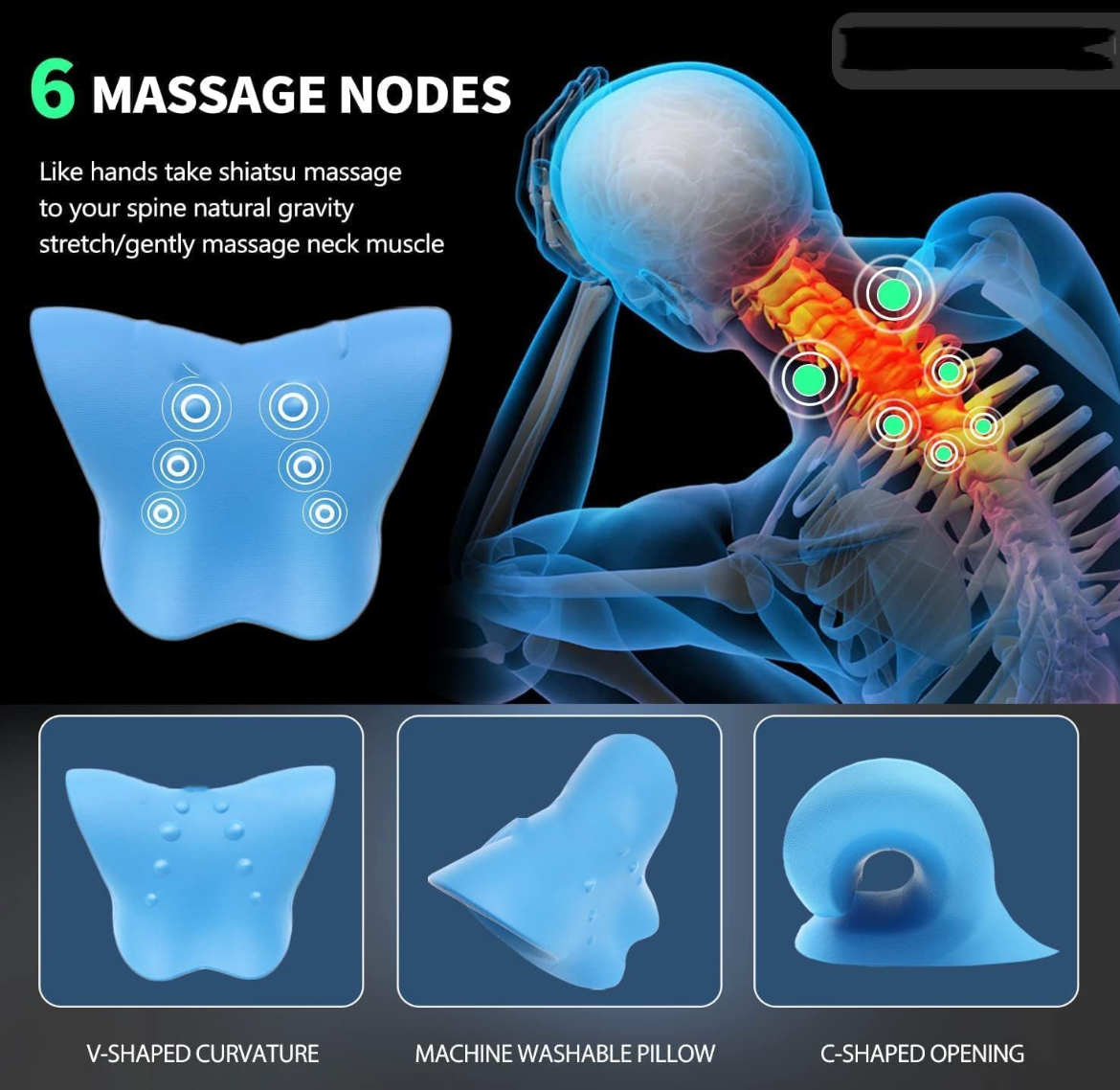 SpineEase Neck & Shoulder Relaxer | Cervical Spine Alignment Pillow for Neck Pain Relief